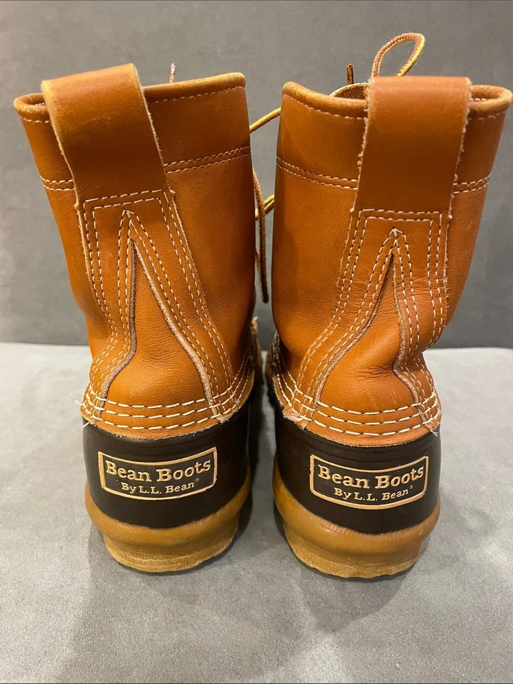 Vintage LL Bean Duck Boots Sz 8 Dark Brown Leather Waterproof Made in USA 1980’s